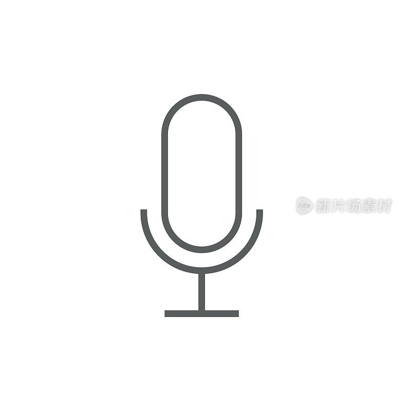 Retro microphone line icon
